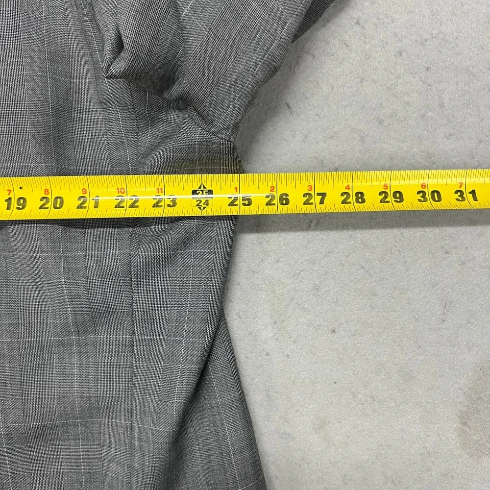 Lauren Ralph Lauren Mens 50R Grey Glen Plaid 100% Wool 2 Button Jacket Blazer